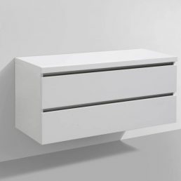 Badmeubel Trend met Flat kunstmarmer top 120 Hoogglans Wit