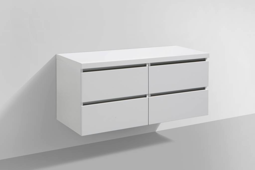 Badmeubel Trend met Flat kunstmarmer top 120 Wit met 4 lades Badmeubel Trend met Flat kunstmarmer top 120 Wit met 4 lades