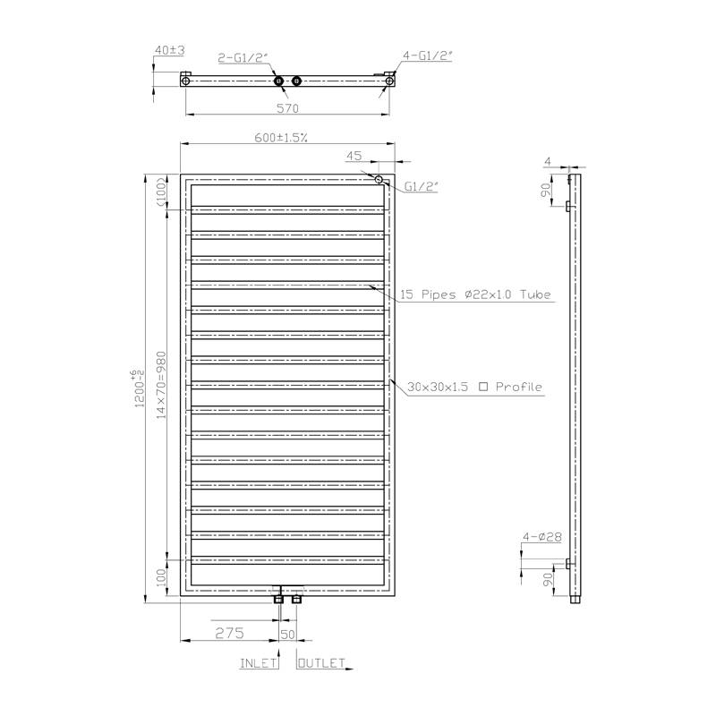 Radiator Bornova 120x60 cm wit Radiator Bornova 120x60 cm wit