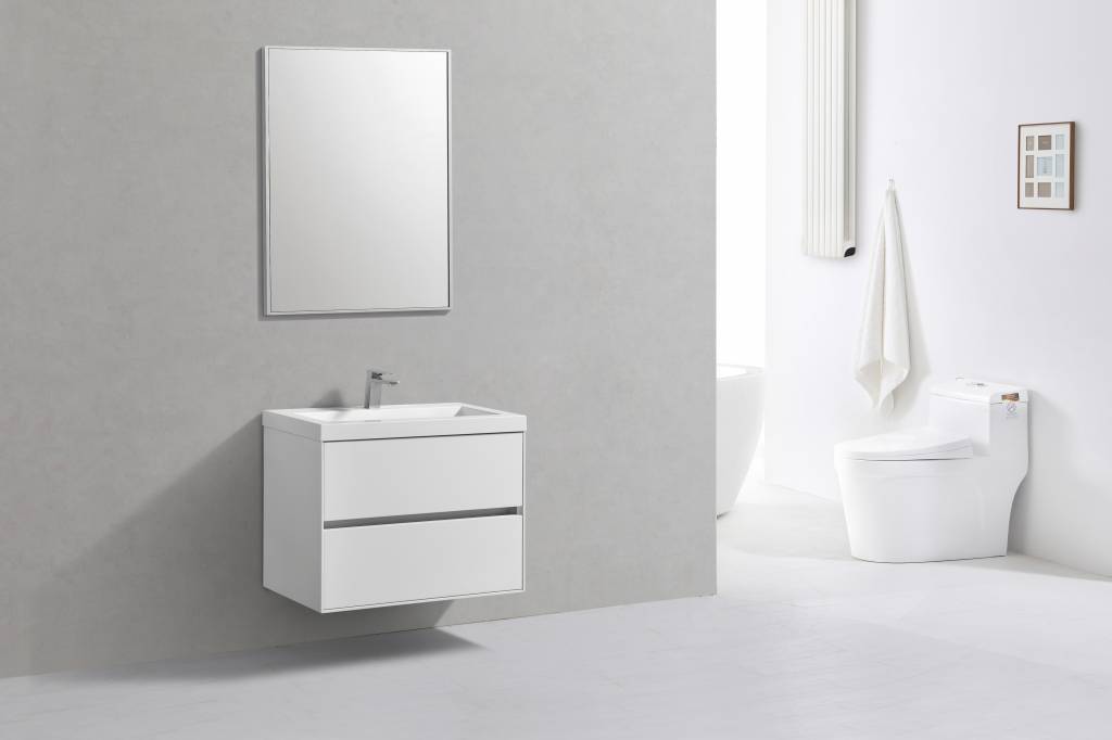 Badmeubel Compact Greeploos 80 Hoogglans Wit Badmeubel Compact Greeploos 80 Hoogglans Wit