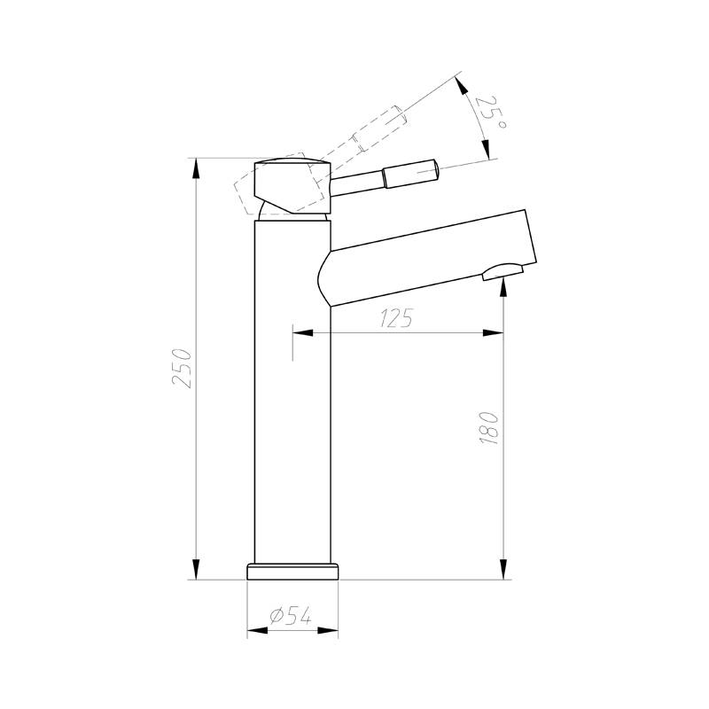 Wastafelmengkraan rond RVS 250 Wastafelmengkraan rond RVS 250