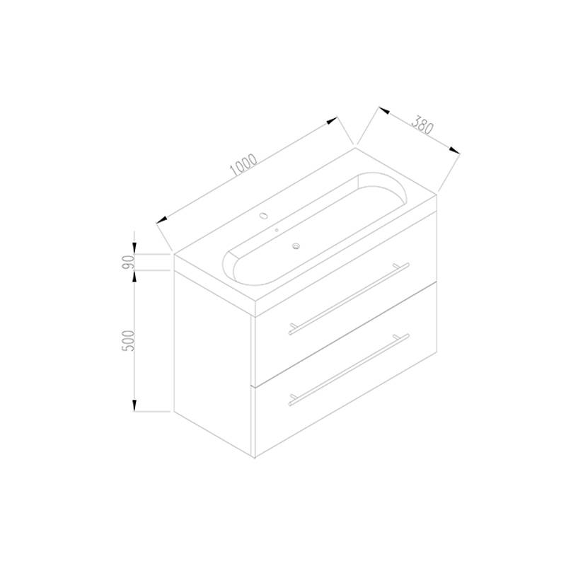 Badmeubel Compact Line 100 Hoogglans Wit Badmeubel Compact Line 100 Hoogglans Wit
