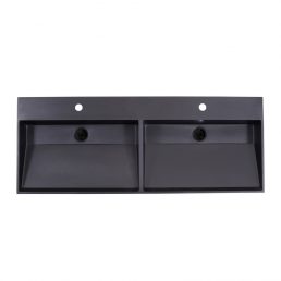 Wastafel Quartz Trend 120 cm Dubbelbak zonder kraangaten Wastafel Quartz Trend 120 cm Dubbelbak zonder kraangaten