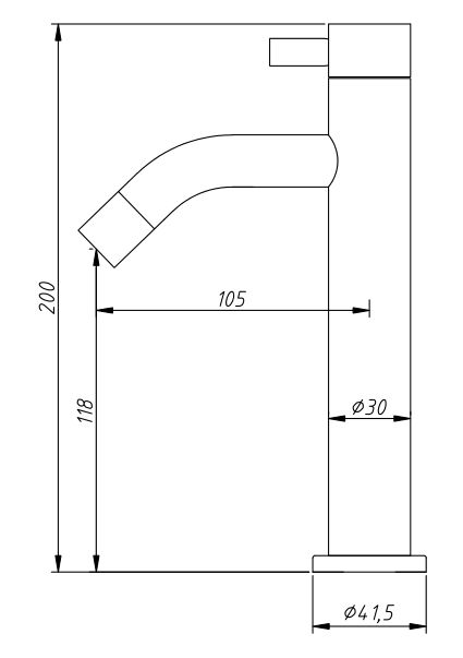 Fonteinkraan hoog 20 cm RVS Fonteinkraan hoog 20 cm RVS