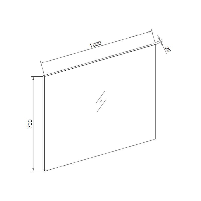 Standaard spiegel 100x70x2,5cm Standaard spiegel 100x70x2,5cm met spiegelverwarming
