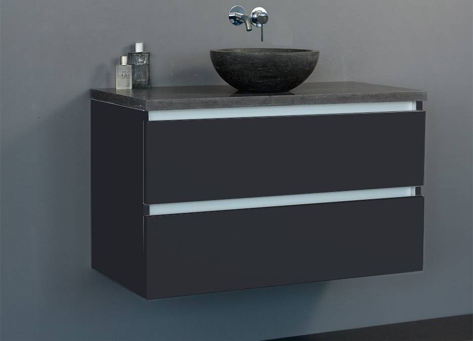 Badmeubel Trend Dynasty met ronde kom 80 Hoogglans Antraciet Badmeubel Trend Dynasty met ronde kom 80 Hoogglans Antraciet