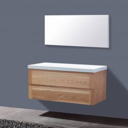 Badmeubel Wood met Flat kunstmarmer Top 120 Badmeubel Wood met Flat kunstmarmer Top 120