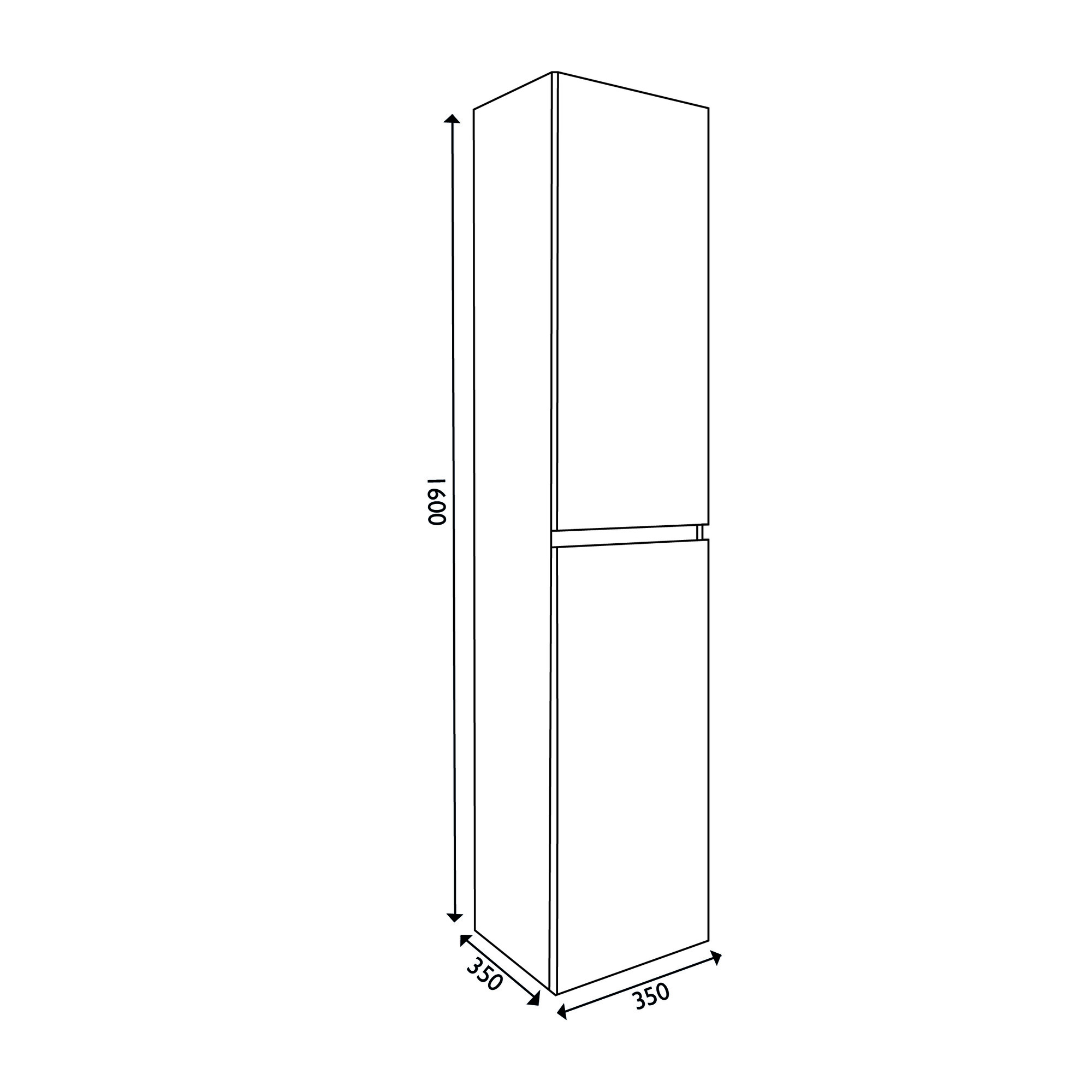 Vision kolomkast 2 deuren 160x35x35 houtnerf grijs Vision kolomkast 2 deuren 160x35x35 houtnerf grijs
