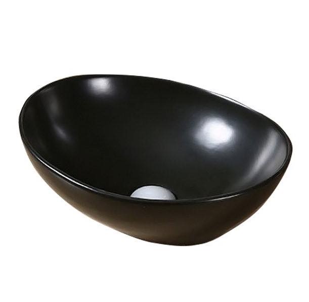 Waskom Opbouw Lorens Ovaal 40x33x14.5cm Mat Zwart Waskom Opbouw Lorens Ovaal 40x33x14.5cm Mat Zwart