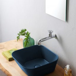 Mees Design Opbouw Waskom Vierkant Mat Blauw Mees Design Opbouw Waskom Vierkant Mat Blauw