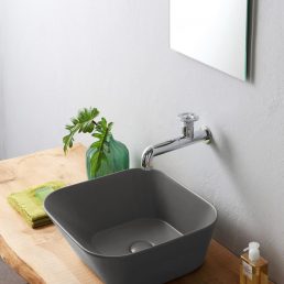 Mees Design Opbouw Waskom Vierkant Mat Grijs Mees Design Opbouw Waskom Vierkant Mat Grijs