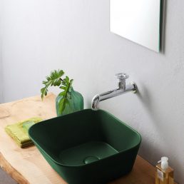 Mees Design Opbouw Waskom Vierkant Mat Groen Mees Design Opbouw Waskom Vierkant Mat Groen