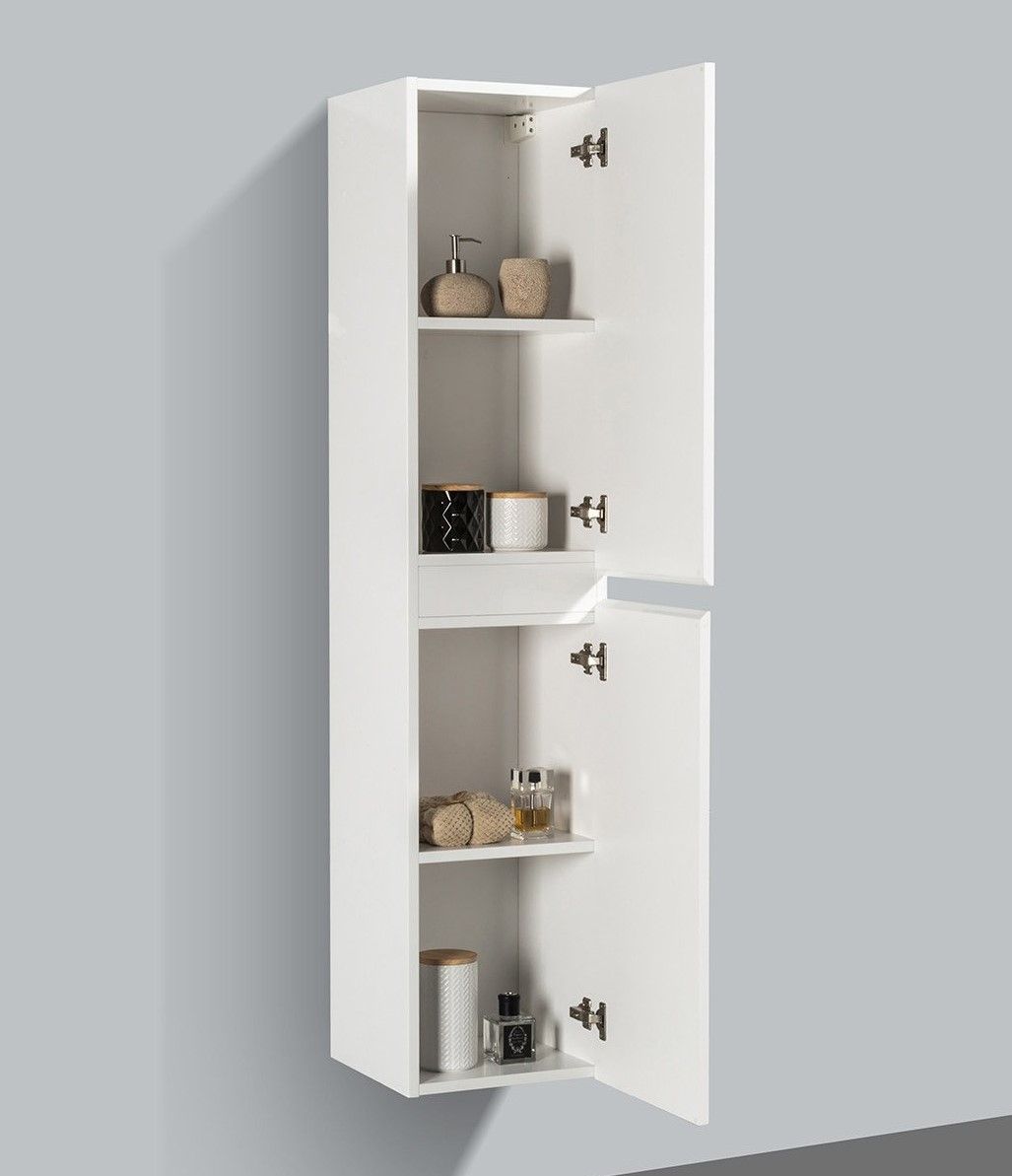 Badkamerkast Tieme in hoogglans wit 160x35x35cm Badkamerkast Tieme in hoogglans wit 160x35x35cm