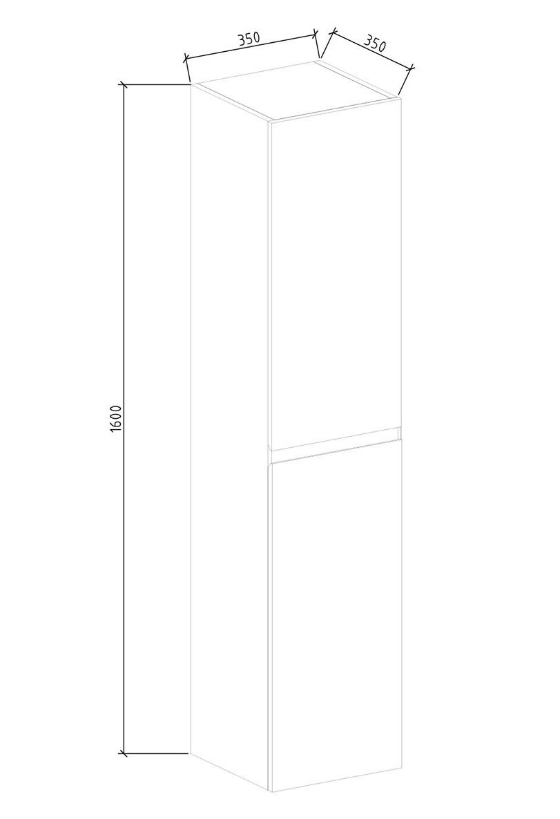 Badkamerkast Tieme in mat zwart 160x35x35cm Badkamerkast Tieme in mat zwart 160x35x35cm