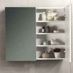 Spiegelkast Tieme in hoogglans wit 80x70x16cm Spiegelkast Tieme in hoogglans wit 80x70x16cm