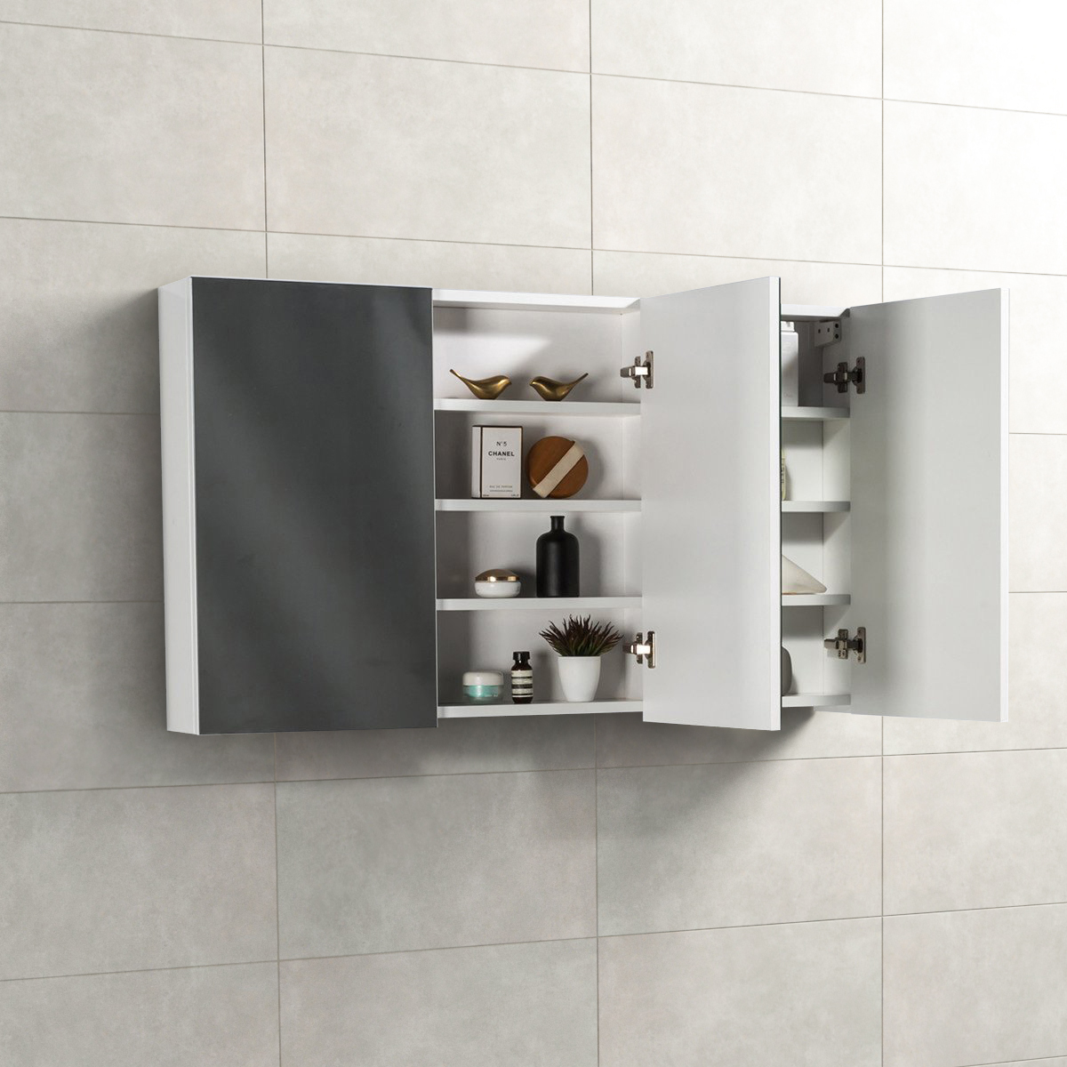 Spiegelkast Tieme in hoogglans wit 120x70x16cm Spiegelkast Tieme in hoogglans wit 120x70x16cm