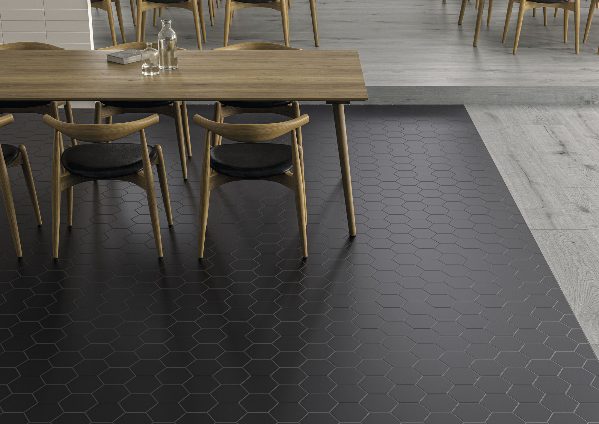 Hexagon Timeless Black mat 15x17 vloertegel / wandtegel Hexagon Timeless Black mat 15x17 vloertegel / wandtegel