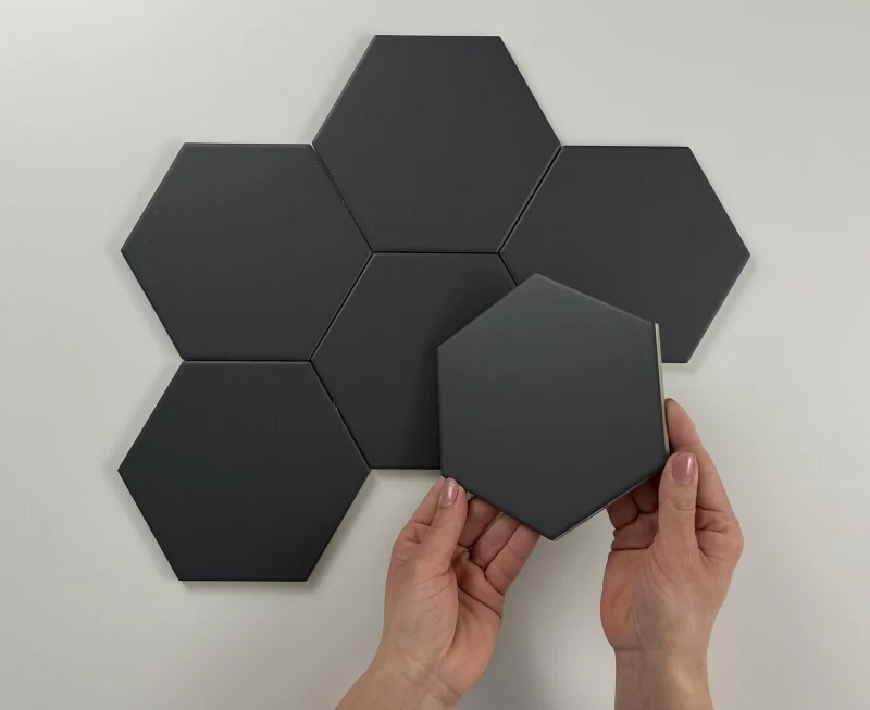 Hexagon Timeless Black mat 15x17 vloertegel / wandtegel Hexagon Timeless Black mat 15x17 vloertegel / wandtegel