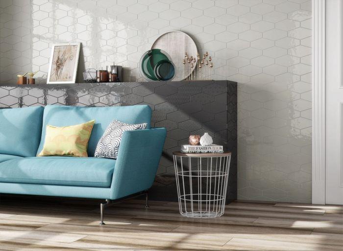 Wandtegel Maku Grey 25x75 Wandtegel Viena Gris 10x20