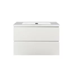 Badkamermeubel Tieme in hoogglans wit 80x50x48cm met topblad