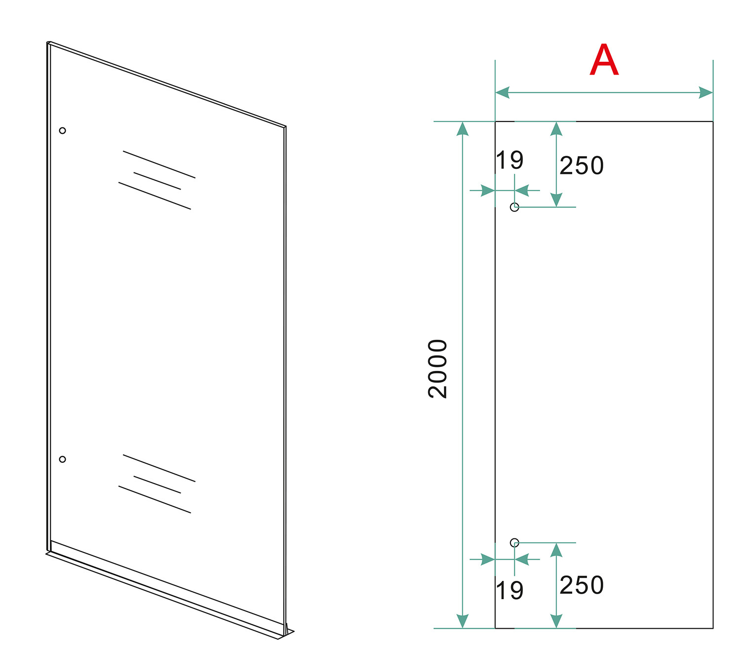 Less inloopdouche 50 x 200 cm Nano helder glas/mat zwart Wiesbaden Less inloopdouche 80 x 200 cm Nano helder glas/geborsteld brons Wiesbaden