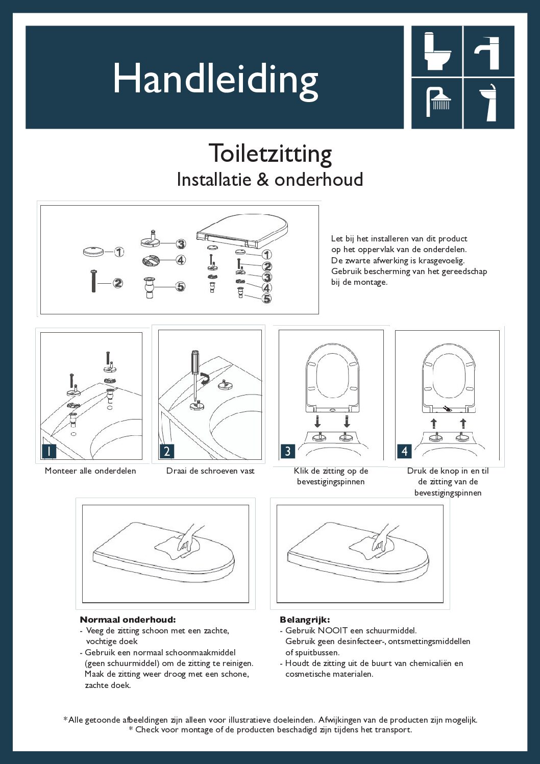 Wiesbaden Vesta toiletzitting softclose en quick release mat wit Wiesbaden Vesta toiletzitting softclose en quick release mat wit